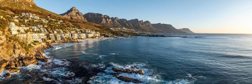 Cityscape, Aerial View, Ocean and Clifton Beach, Camps Bay, Cape Town, South Africa