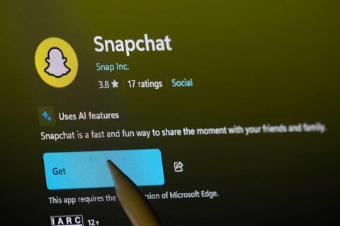 Dhaka, Bangladesh- 19 Sep 2025: A close-up of the Snapchat app from the Microsoft Store is shown on