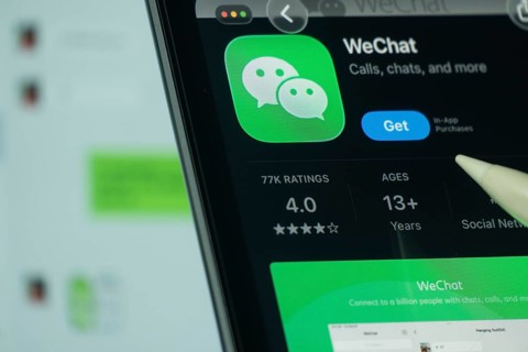 Dhaka, Bangladesh- 24 Oct 2025: A iPad screen displaying the WeChat app on App store
