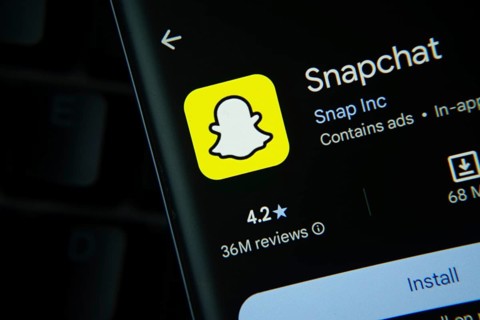 Dhaka, Bangladesh- 27 July 2025: Snapchat app from Google Playstore is displayed on a smartphone