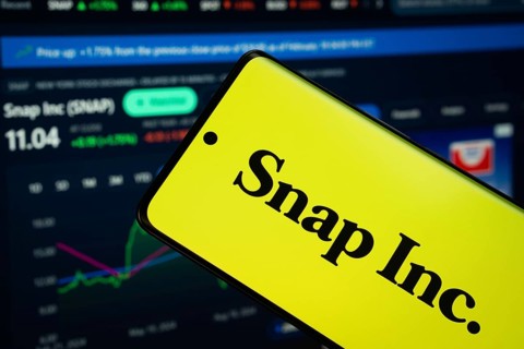 Dhaka, Bangladesh- 18 March 2025: Snap Inc logo is displayed on a smartphone screen, with a stock