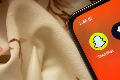 Dhaka, Bangladesh- 07 May 2025: Snapchat app icon is seen on smartphone