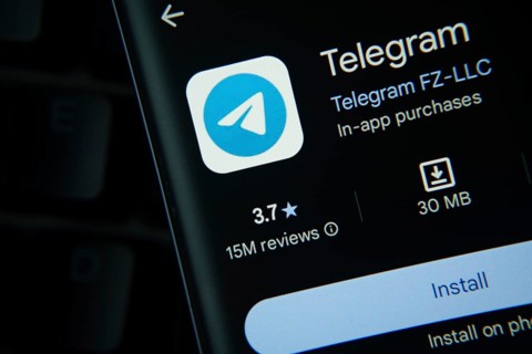 Dhaka, Bangladesh- 27 July 2025: Telegram app from Google Playstore is displayed on a smartphone