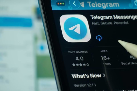 Dhaka, Bangladesh- 24 Oct 2025: A iPad screen displaying the Telegram app on App store