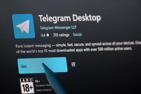 Dhaka, Bangladesh- 19 Sep 2025: A close-up of the Telegram app from the Microsoft Store is shown on