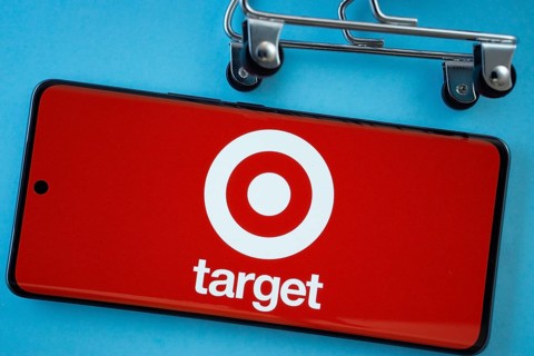 Dhaka, Bangladesh- 03 July 2025: Smartphone screen showing the Target logo with shopping cart