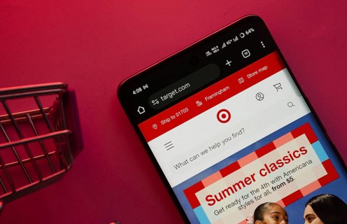 Dhaka, Bangladesh- 23 June 2025: A smartphone displaying the Target website with a shopping cart is