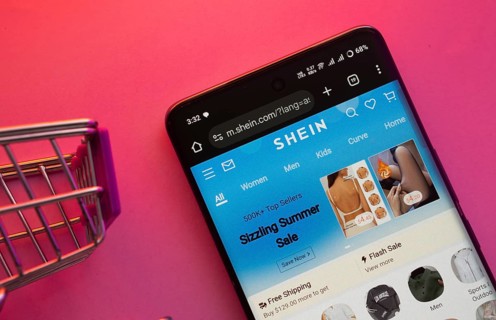 Dhaka, Bangladesh- 23 June 2025: A smartphone displaying the SHEIN website with a shopping cart is