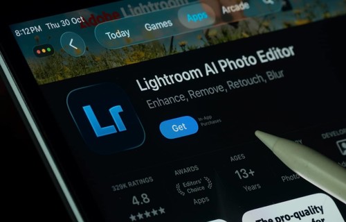 Dhaka, Bangladesh- 30 Oct 2025: Lightroom Ai app displayed on a iPad screen in dark mode with a