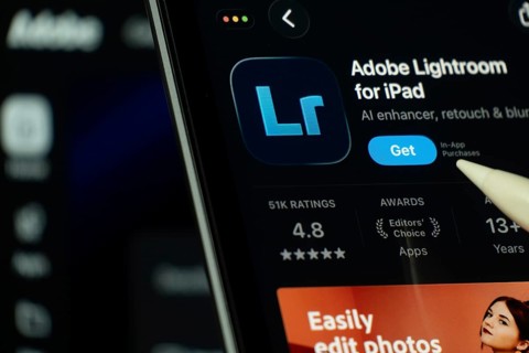 Dhaka, Bangladesh- 24 Oct 2025: A iPad screen displaying the Adobe Lightroom app on App store