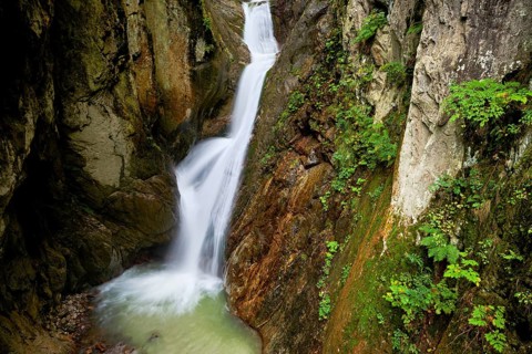 Waterfall in the Durnand Gorge, Les Valettes, Canton of Valais, Switzerland