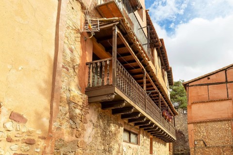 Historic buildings in medieval village of Albarracín, Teruel province, Aragon, Spain