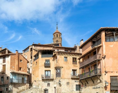 Historic buildings in medieval village of Albarracín, Teruel province, Aragon, Spain