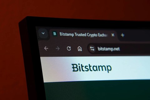 Dhaka, Bangladesh- 02 June 2025: Close-up of a computer screen displaying the Bitstamp web