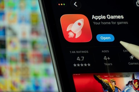 Dhaka, Bangladesh- 24 Oct 2025: A iPad screen displaying the Apple Games app on App store