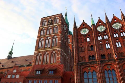 Town hall in the urban area of Altstadt, Stralsund, Hanseatic City of Stralsund, Vorpommern-Rügen