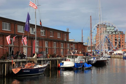 The Old Harbour in Wismar, Nordwestmecklenburg district, Mecklenburg-Vorpommern, Germany