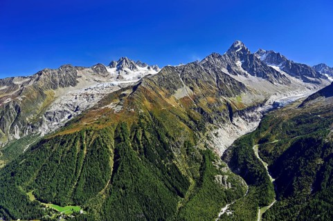 From left front Glacier du Tour back Aiguilles du Tour, right Aiguille du Chardonnet, in front