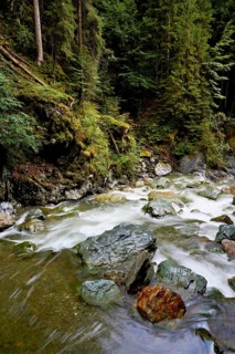 Diosaz mountain river in the gorge, Gorges de la Diosaz, Les Houches, Chamonix-Mont-Blanc,