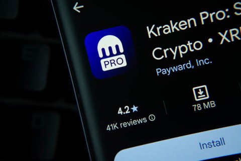 Dhaka, Bangladesh- 27 July 2025: Kraken Pro app from Google Playstore is displayed on a smartphone