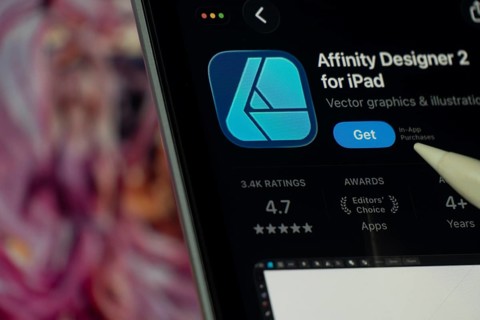 Dhaka, Bangladesh- 24 Oct 2025: A iPad screen displaying the Affinity Designer 2 app on App store