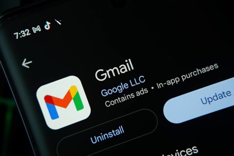 Dhaka, Bangladesh- 27 July 2025: Screen displaying Gmail app with update and uninstall options,