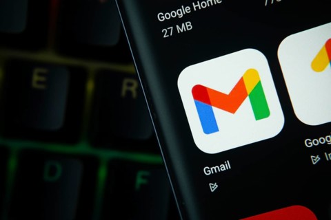 Dhaka, Bangladesh- 27 July 2025: Close-up of smartphone screen showing the Gmail app icon with a