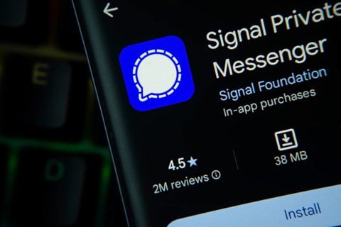Dhaka, Bangladesh- 27 July 2025: Signal app from Google Playstore is displayed on a smartphone