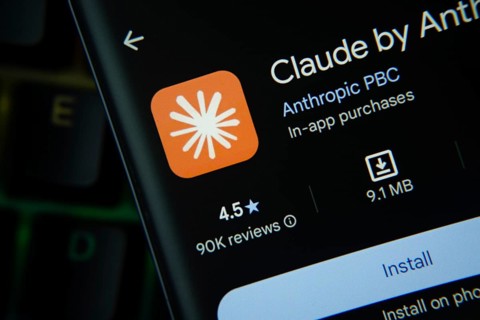 Dhaka, Bangladesh- 27 July 2025: Claude AI app from Google Playstore is displayed on a smartphone