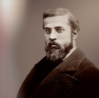 Portrait of Antoni Gaudí i Cornet, 1852 – 1926, Catalan architect and designer from Spain, the