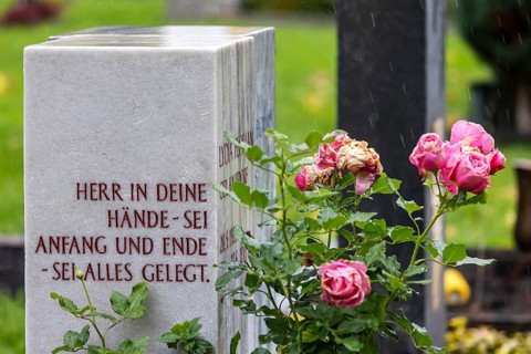 Pragfriedhof Stuttgart in autumn. November is traditionally a time for Christians to visit their