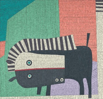 Abstract art horse, vector mosaic graphic