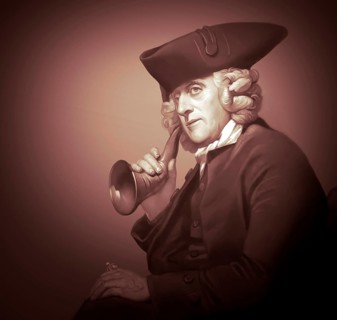 Portrait of James Hutton with an ear trumpet, 1726 – 1797, Scottish geologist, agriculturalist,