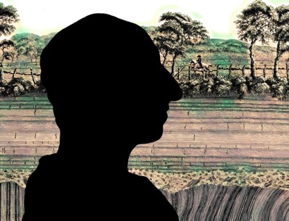 Silhouette of James Hutton, 1726 – 1797, Scottish geologist, agriculturalist, naturalist and