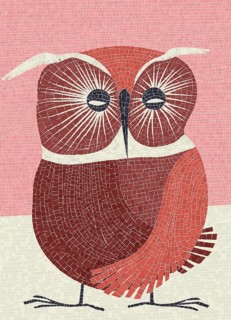 Great owl vector graphic mosaic