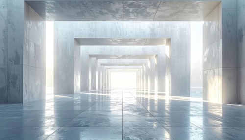 3d illustration of abstract modern architecture background, Minimal geometry architectural design,