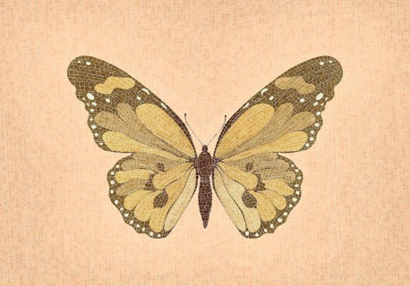 Mosaic art butterfly vector composition