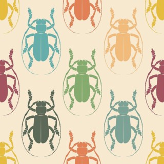 Insect seamless vector pattern. Entomology and insects colorful backdrop textile design for print,