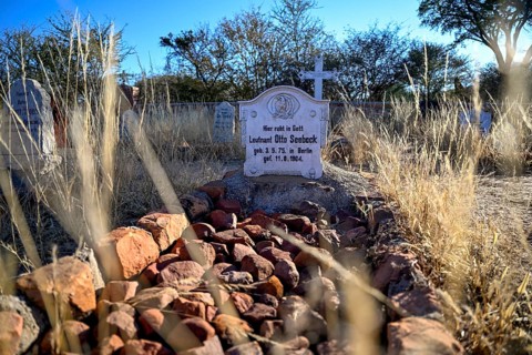 Graves at the German military cemetery at Waterberg, Otjozondjupa region, Namibia