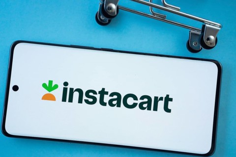 Dhaka, Bangladesh- 03 July 2025: Smartphone screen showing the Instacart logo with shopping cart