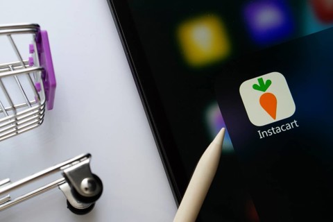 Dhaka, Bangladesh- 05 Sep 2025: A close up of an iPad screen displaying the instacart app alongside