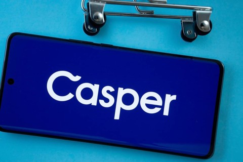 Dhaka, Bangladesh- 03 July 2025: Smartphone screen showing the Casper logo with shopping cart