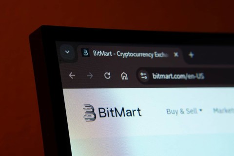 Dhaka, Bangladesh- 02 June 2025: Close-up of a computer screen displaying the BitMart web interface