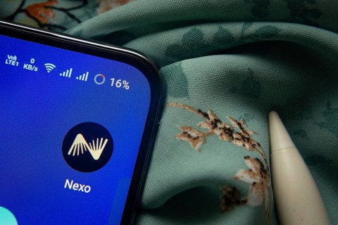 Dhaka, Bangladesh- 07 May 2025: Nexo app icon is seen on smartphone