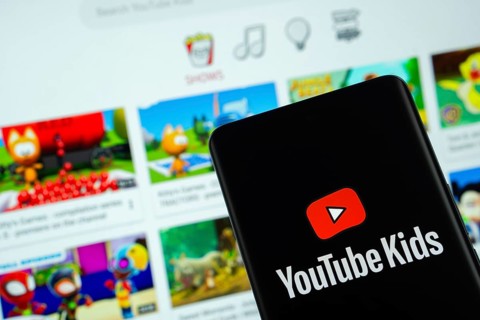 Dhaka, Bangladesh - 06 Sep 2025: The logo of Youtube Kids is displayed on a smartphone screen, and