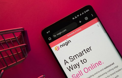 Dhaka, Bangladesh- 23 June 2025: A smartphone displaying the nogin website with a shopping cart is