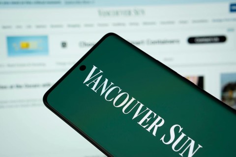 Dhaka, Bangladesh - 18 March 2025: The logo of Vancouver Sun is displayed on a smartphone screen,