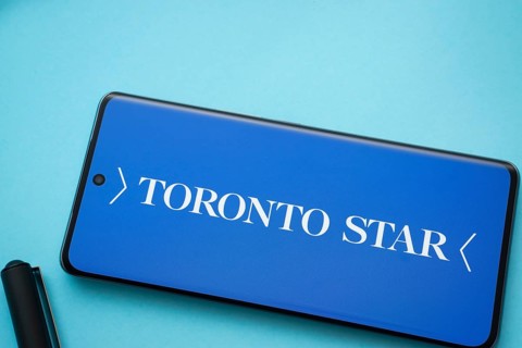 Dhaka, Bangladesh - 18 March 2025: The logo of the toronto star is displayed on a smartphone screen