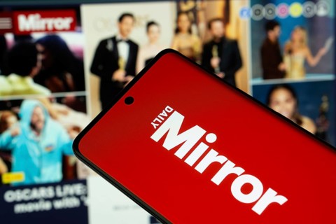 Dhaka, Bangladesh - 18 March 2025: The logo of Daily Mirror is displayed on a smartphone screen,