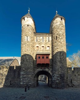 Helpoort city gate, medieval gate of the Maastricht fortification wall, the Netherlands